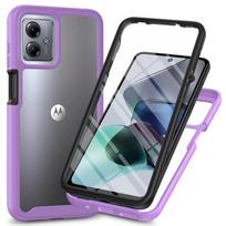 360 laipsnių pilnos apsaugos dėklas Moto G14 G54 G84 G24 G04 G04s E14 telefonui, skaidrus permatomas korpusas su ekrano apsauga, smūgiams atsparus telefono dėklas for Moto G84