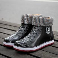 Fashion New Anti-odor Waterproof Rain Shoes For Women Designer Red Bottom Lace Up Ankle Rain Boots Woman Galoshes Soft Rainshoes Booties 40 gray