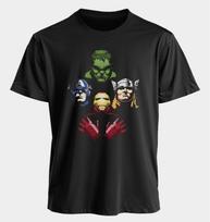 The Avengers Men's and Women's T-shirts Iron ManCaptain America Thor Hulk Summer America Spring and Autumn Short Sleeves 3XL black
