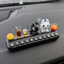 Mobiliojo telefono ženklas, vaiko be dantų laikinas parkavimo numerio ženklas, personalizuota ir kūrybiška automobilio apdaila automobilyje gray
