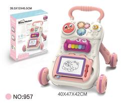 Multifunctional Baby Walker with Anti-Tip & Anti-O-Leg Design, Music Feature white