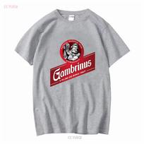 Gambrinus Wood Originalus Alaus Logotipas Piešiniai Aktyvūs Marškinėliai Juokingi Dydis S iki 5XL vintage Skalbti Kvėpuojantys Šiek tiek grafinis L gray