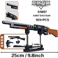 Techniniai konstruktoriai Žaislai Pistoletas AK47 Revolveris Šautuvas Snaiperis Barrett WW2 Karinis Armijos Karo SWAT Ginklo Modelis vaikams black