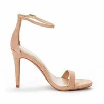 Moterų 11 cm aksominės atvirais pirštais čiurnos dirželiu stiletto aukštakulnės basutės Šventinės Vestuvinės Avalynė 40 kūno spalva