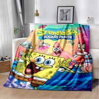 Juokingas S-SpongeBob Patrick Star Animacinis Flanelinis Antklodas Minkštas Šiltas Mėtomasis Antklodas Miegamajam Svetainei Lovai Stovyklavimui Iškylai Vaikams 75x90cm yellow