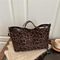 Fall Winter Leopard Print Large Capaci Shoulder Bag Women's Crossbody Bag Casual Versatile Single oulder Bag Retro Commuter Bag black