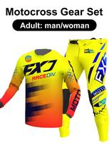motocross gear set Enduro cross Jersey Pant Kits Racer Gear Set Off-road Mens Kits Women's mountain Downhill Motorcycle MX XXL-38 yellow