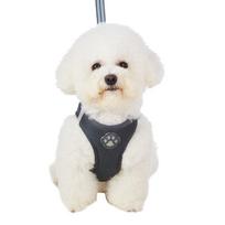 Dog leash with reflective breathable chest strap cat comfortable dog walking rope. (Dark grey,M) tamsiai pilka spalva