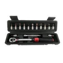 16Pcs Professional Torque Wrench Kit 1/4” Drive Adjustable Preset Tool For Automotive Mechanical Applications 1 black