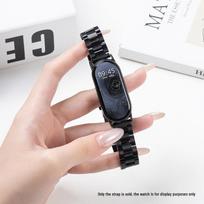 Stainless Steel Magnetic Watch Strap for Xiaomi Smart Band 10/9/8 NFC - Women's Sports Edition with Versatile Magnetic Buckle For Xiaomi Smart Band 10/9/8 NFC black