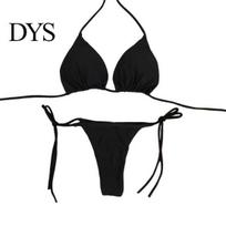 Briefs Style Bikini 2 Pcs/Set Ladies Triangle Halter Neck Swimwear with Chest Pads Lace-up Pad Swimsuit Thong Sexy Beachwear Bathing Suit for S juoda