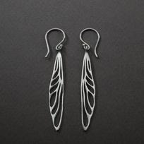 Silver and Gold Hollow Dragonfly Wings Dangle Women's Earrings black