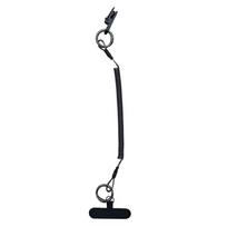 Anti-Lost Retractable Spring Coil Keychain Wrist Strap Safety Extendable Rope Portable for Kids Adults Outdoor Activities A black