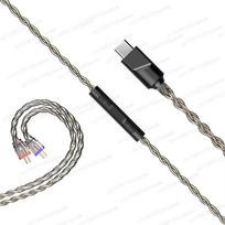 for FiiO LS-TC2 0.78mm 2pin Headphone upgrade Cable Type-C Supports Microphone Voice Calls DSP Audio Decoding Maintenance partsGood product 1 gray