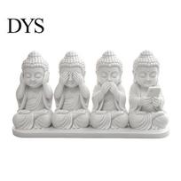 Unique Spiritual Gifts 4-in-1 Mini Buddha Statue, See Hear Speak No Evil And Phone, 3D Printed Housewarming Gift for Friends Zen Monk Feng Shui balta