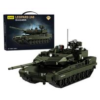 2306PCS Leopard 2A8 Tank Building Blocks Military Model Ornaments Assembly Armored Vehicle Bricks Toys Kit Boys Kids Adult Gifts black