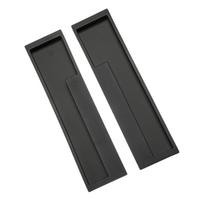 1 Pair Heavy Duty Recessed Flush Pull Finger Insert Door Handle for Sliding Door, Cupboard, Drawer, Cabinets juoda