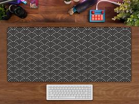 Seigaiha Japanese Desk Mat Qinghai Wave Xl Mouse Pad Ukiyoe Mousepad Pretty Desk Decoration Play Mat Keyboard Mats 800x300x2mm brown