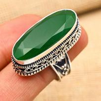 Green Onyx Gemstone  925 Sterling Silver Jewelry Handmade Ring  For Thanksgiving 8 žalia