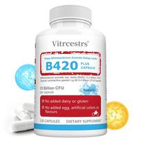 Vitrcestrs B420 Probiotinės Kapsulės, 15 Milijardų CFU su B420 ir Lg-36, Be Pieno ir Gliuteno, 120 Kapsulių white