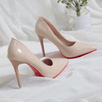 Raudonas padadas aukštakulniai stiletto moteriški aukštos kokybės vienspalviai bateliai pavasariniai juodi kulniukai didelis dydis smailūs 4243 universalūs 37 gray