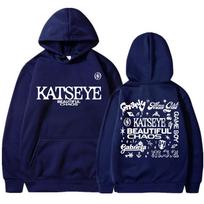Katseye gražaus chaoso albumo turas gobtuvai mada retro Harajuku vyrai moterys sportinė apranga vilna per didelis sportinis kostiumas gatvės apranga S blue