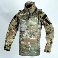 Shirts Multicam T Shirt Hooded Men Shirt Airsoft Paintball Camping Clothing XXXL black