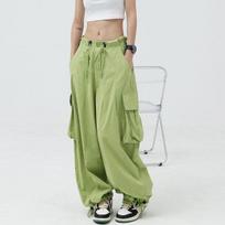 Moteriškos krovininės kelnės Baggy Pants Vintažinės laisvalaikio karinės armijos laisvos plačios kelnės M žalia