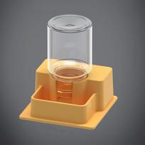 Auto Refill Function Reptile Water Dish Space Saving Anti-slip Base Automatic Water Feeder with Bottle Plastic geltona