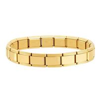 Stretchable Italian Chain Link Bracelet Square 9mm Modular Stainless Steel Bracelet HipHop Popular Elastic Hand Chain Birthday