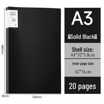 Multi-layer A3 Document Binder - Candy Color PP Storage Folder for Certificates and Test Papers gray