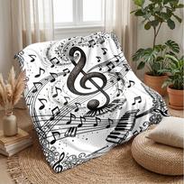 Muzikos Natos Harmonija 1 Teminė antklodė Lengva Šilta Flanelinė antklodė Dekoratyvinis pledas Namų dekoravimui 75x90cm