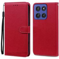 Skirta Motorola G56 5G dėklas-piniginė Odinis atverčiamas dangtelis Skirta Motorola Moto G56 dėklas Moto G66j G66y dėklas Capa Piniginė Coque Fundas G56 5G (G66j) (G66Y) red
