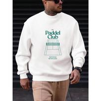 Men's The Padel Club Pattern Casual Crew Neck Sweatshirt. 3XL balta