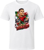 Cristiano Ronaldo, Portugal Caricature Soccer 2026 T Shirt 130 white