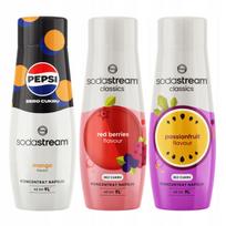 Set of 3 Sodastream Pepsimax Syrups: Mango + Forest Fruits + Passion Fruit