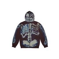 Travis Scott Cactus Jack For Fragment Skeleton Graffiti Full Zip Hoodie CJFR-HZ07 S gray