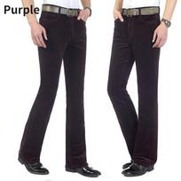 Vyriškos velvetinės plačios kelnės, vintage retro bootcut kelnės, laisvalaikio hipių stiliaus 38 black