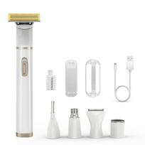 5 In 1 Electric Shaver Hair Removal For Ladies Bikini Trimmer Epilator Painless Razor For Body Face Eyebrow Arms Legs Pubic Hair balta