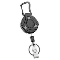 Retractables Keychains Badges Holder with Steel Retractable Cord AntiLost Card Badges Holder Outdoor Card Clip 1 gray