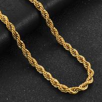 2/3/4/5/6mm nerūdijančio plieno pintos grandinėlės karoliai vyrams moterims aukso spalvos dengti kaklo grandinėlės chokeriai metaliniai papuošalai dovana 70cm  28inch black