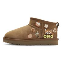 UGG CLASSIC ULTRA MINI 811 Manufacturing, Bear Dessert Shop Thermal Ankle Length Snow Boots Women's Chestnut Brown 1116109-CHE(Team80-) 38 brown