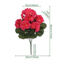 Artificial Flower Realistic Geranium Begonia Flower Wedding Bridal Bouquets Home Outdoor Garden Bonsai Decor Festival Garland raudona