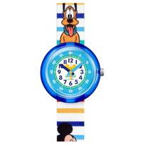 SWATCH Flik Flak Feifei series quartz movement 30 meters waterproof children's Swiss watch 31.85mm blue dial polymer case textile strap ZFLNP029 mėlyna