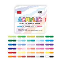 GuangNa 60-168 spalvų dvipusis akrilinių teptukų žymeklių rinkinys, įvairių „Pro Color“ serijos žymeklių rinkinys su automatine rašalo valdymo sistema white