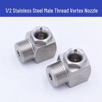 Stainless Steel High Flow Vortex Atomizing Spiral Nozzle with Hollow Cone and Threaded Spray. gray