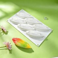 6 Cavity Cocoa Pod Silicone Mold Food Grade Silicone Baking Mold  Chocolate white