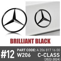 Automobilio Originalus Galinis Lipdukas Ženklelis Dekoracija Mercedes-Benz W206 C300 2022 2023 2024 Automobilio Galinis Emblemos Pakeitimo Aksesuarai U2 black