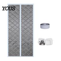 Winter Curtain Thermal Thickened Waterproof Keep Warm Wind-proof Self Sealing Insulated Sound-proof Heat Preservation Door for Living Room Window 90 cm B gray