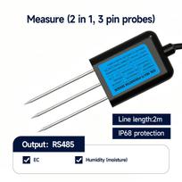 High Precision Agriculture Soil Sensor Moisture Temperature Humidity EC PH NPK with Optional 4-20mA 0-5V RS485 Output RS485 EC H
